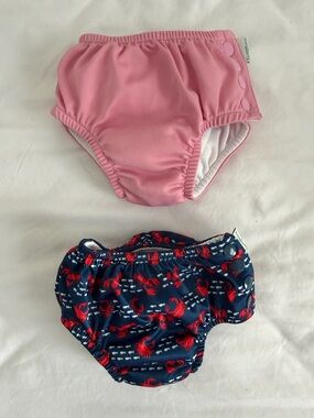Green sprouts Swim Diaper Pink & Navy Crab Print size 6 months 10-18lbs
